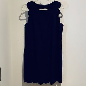 EUC J.Crew Navy Blue Scalloped Dress size 10
